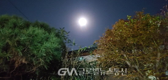 (달이 지구와 가장 가까이 있어 FULL MOON이라 달은 크게 보이고, 밤은 고요한데 달빛은 아름답다)