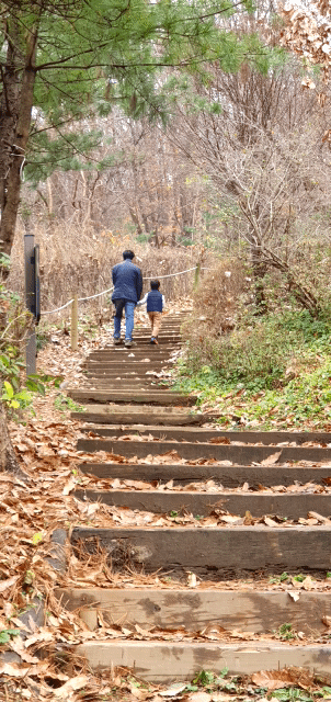 (사진:글로벌뉴스통신 남기재 해설위원)아빠와 함께 오르는 산책길