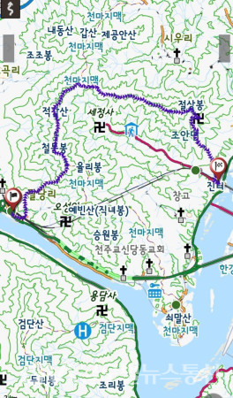     (사진제공:구반회) 남양주시     둘레산(천마지맥) 지도