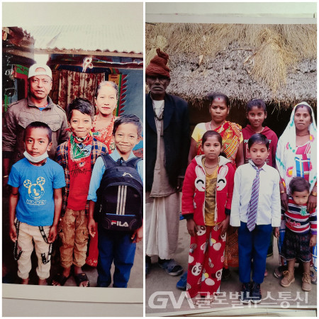 (사진: 최오균이사)네팔 후원 학생가족들의 밝은 모습 