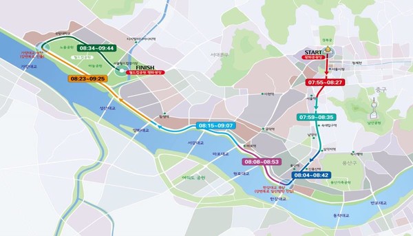 (사진제공: 서울시)「2023 서울 자전거 대행진」 교통통제 시간표