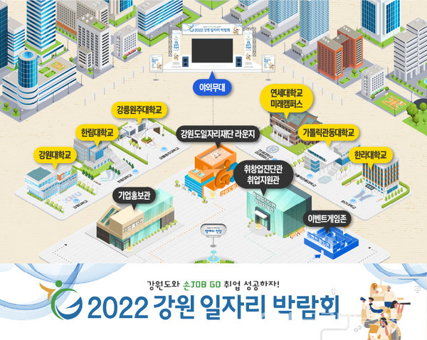 (사진제공:강원도) 2022강원일자리박람회 메타버스행사장맵