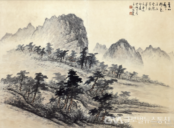 (사진제공:김성수)3대, 남농 허건, 하산계류, 지본 수묵담채, 1959, 115x84cm
